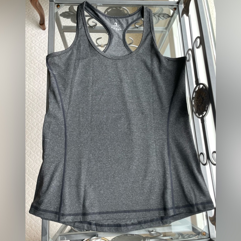 Icy Zone Grey Round Neck Racerback Top Activewear Womens